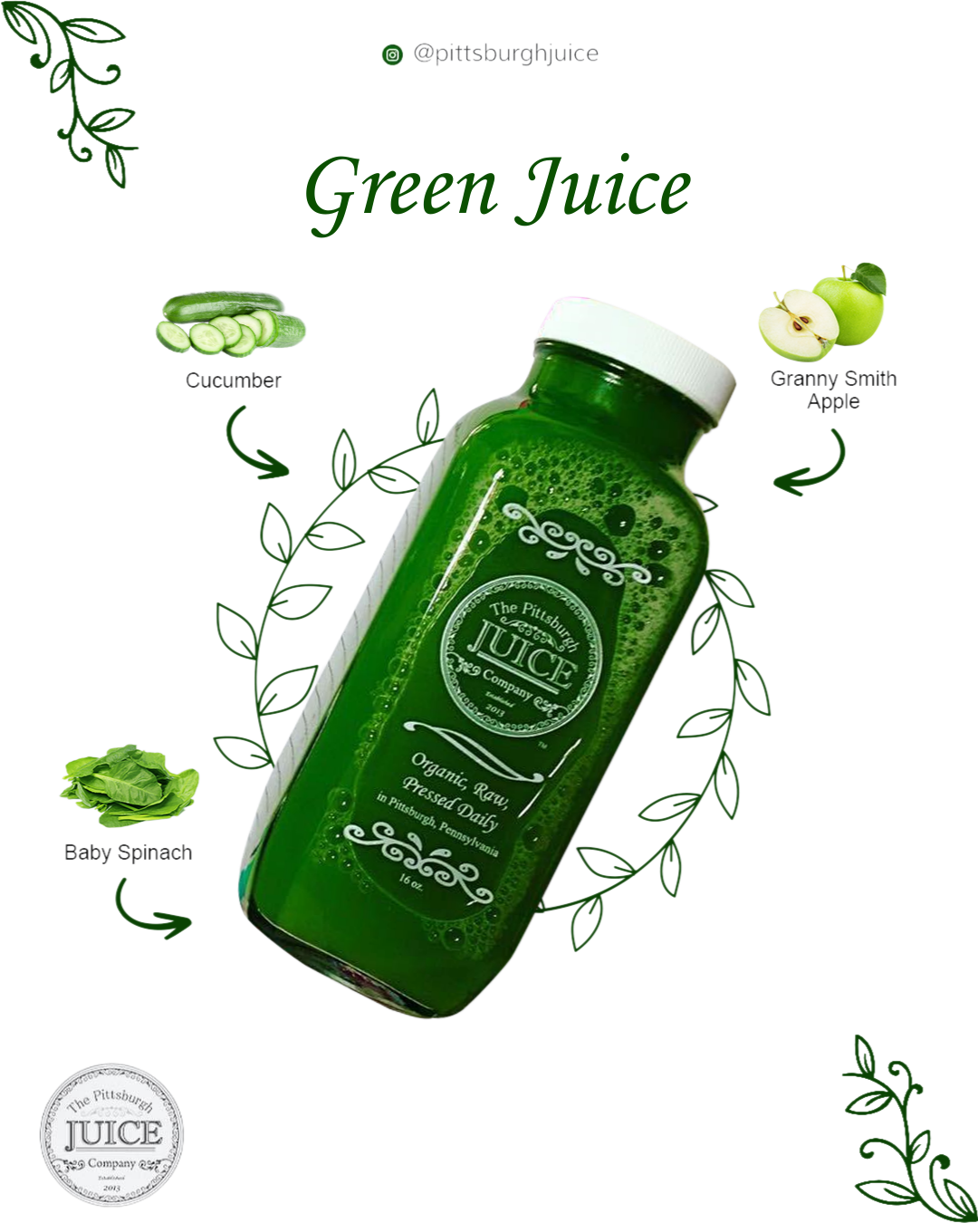 Green Juice 16oz – Pittsburgh Juice Co