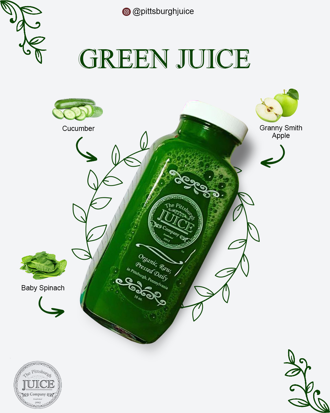 Cold pressed green juice clearance